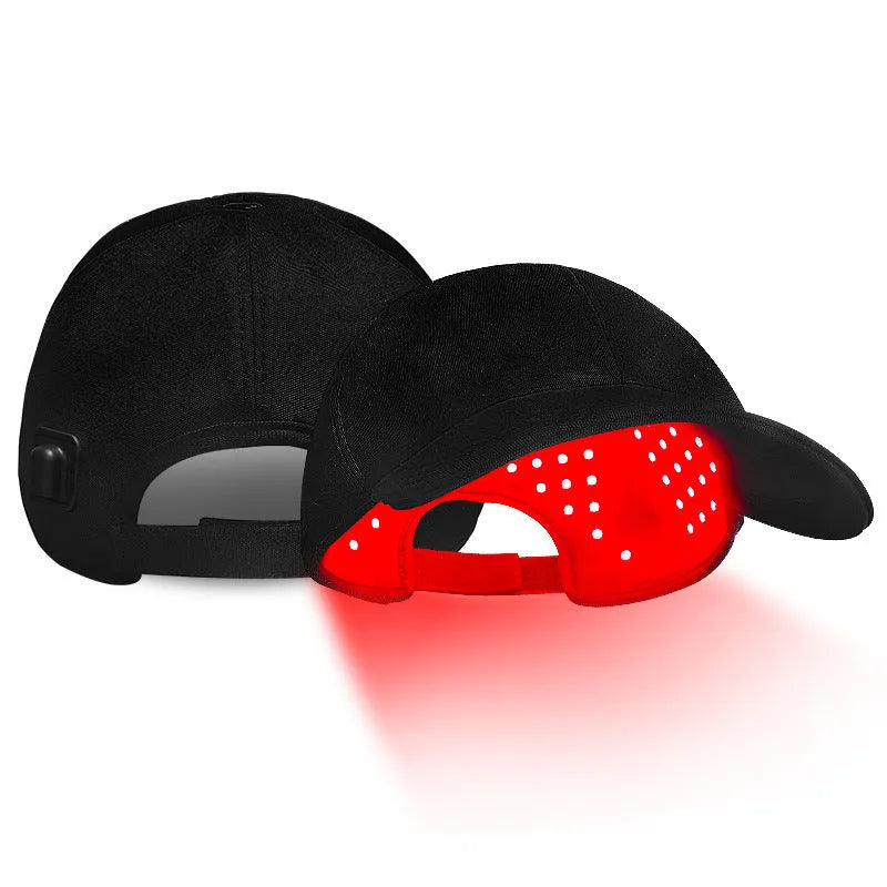 Black duckbill infrared hair growth cap with LED lights for red light therapy