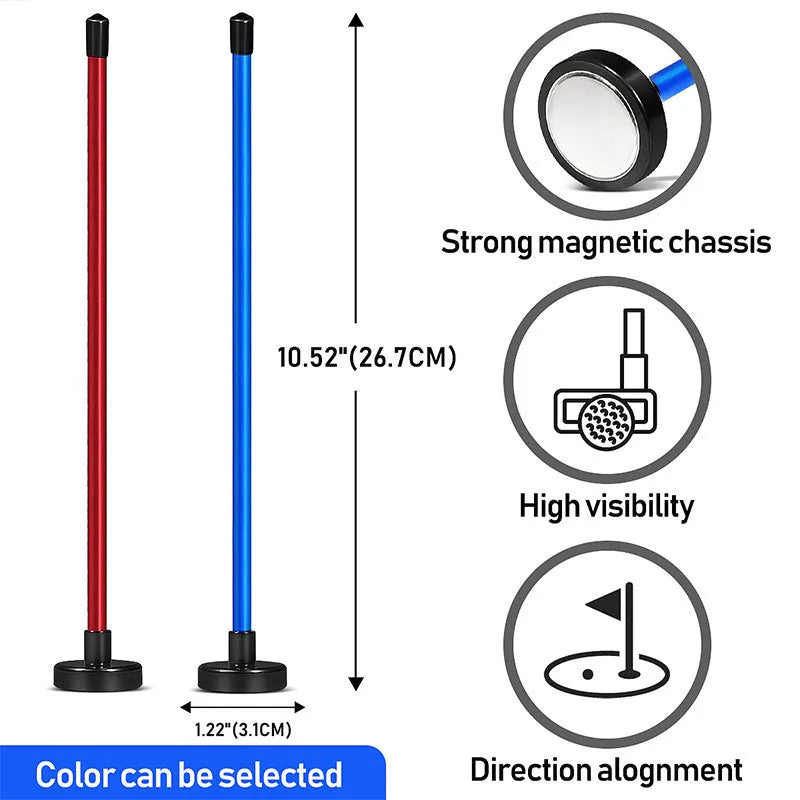 Magnetic baseball bar golf swing trainer in aluminium alloy construction showing blue and red colour options
