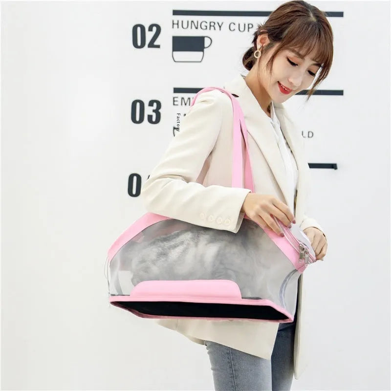 MOORPET leather cat carry bag in solid colour with 25-litre capacity