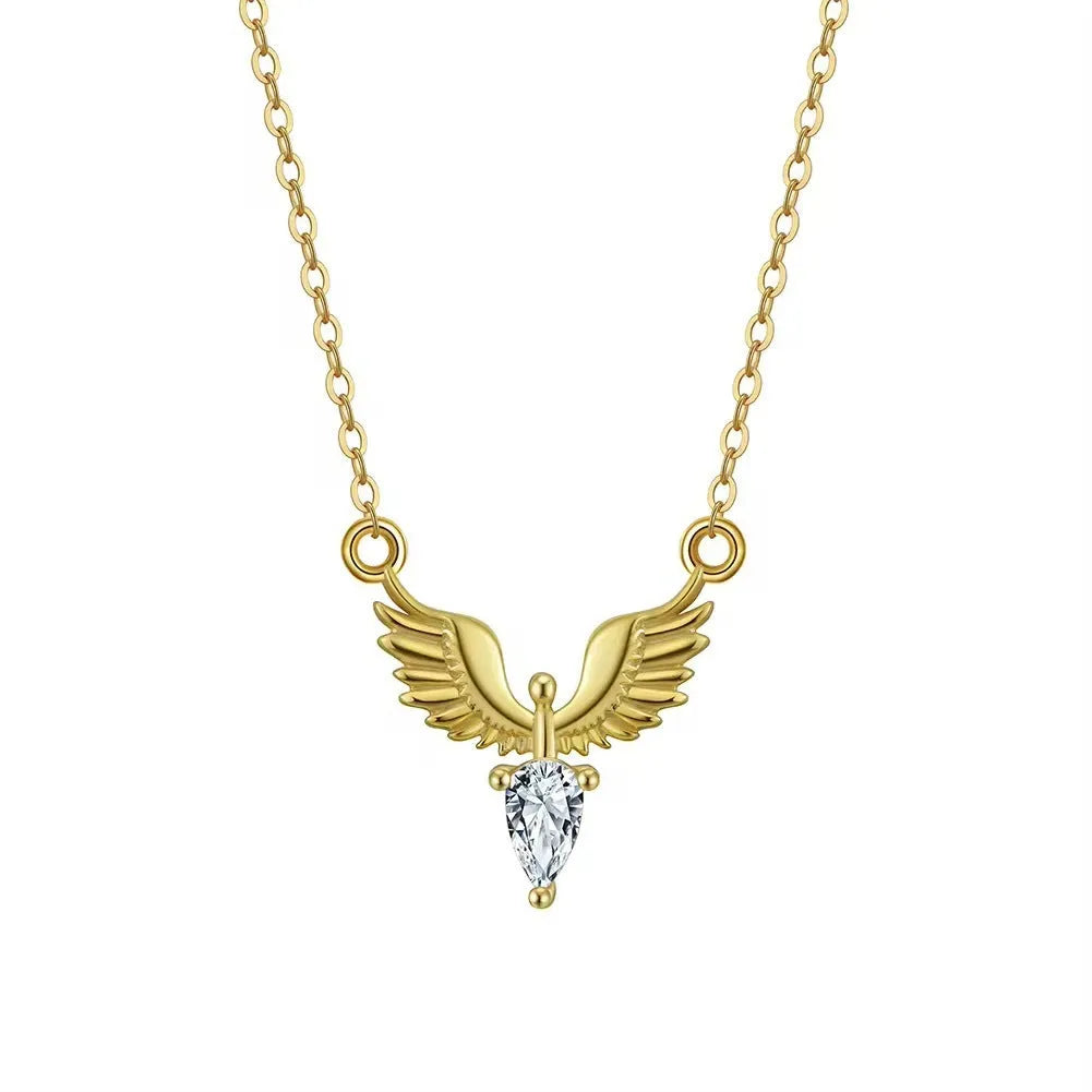 Women's silver eagle pendant necklace with 925 silver construction and adjustable 41-50cm chain length