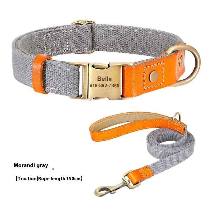 Small dog mohair collar and traction rope set shown in one of six colour options.