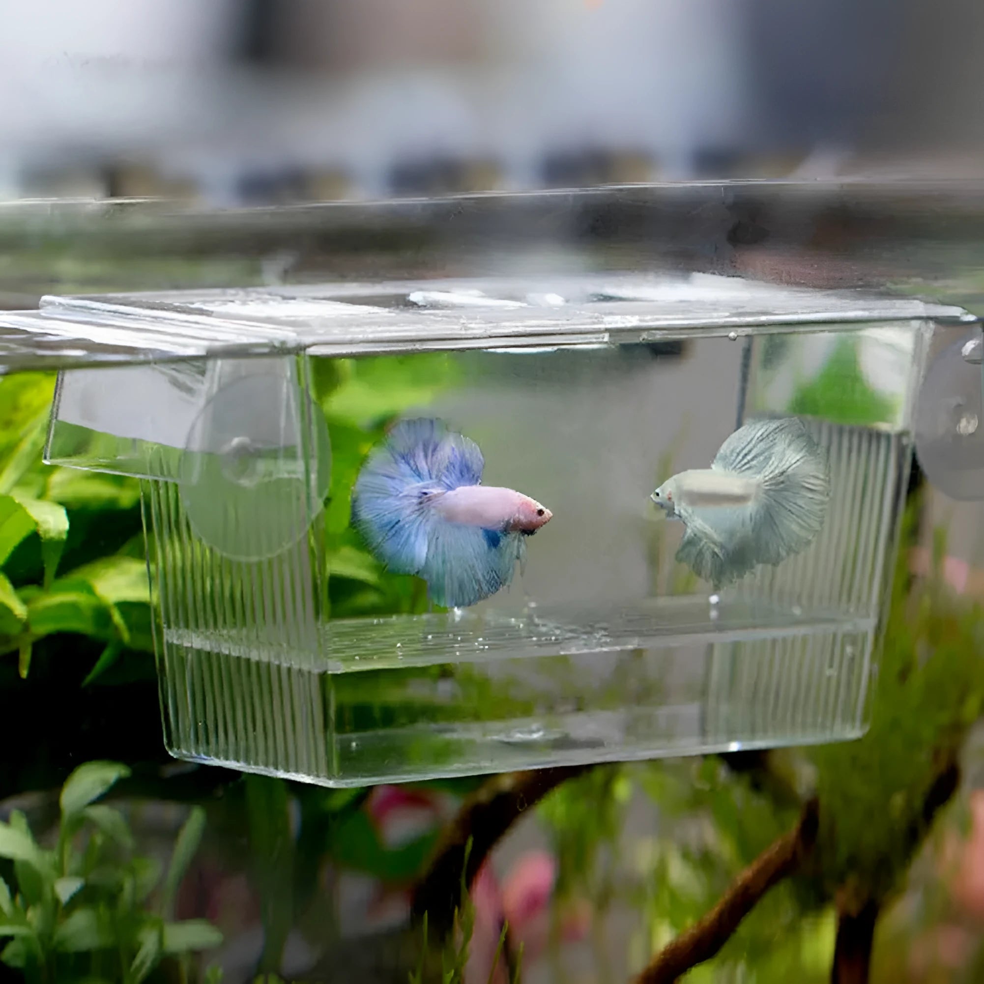 Transparent PS plastic aquarium incubation box 12.5x7x7cm for fish breeding isolation horizontal hatchery