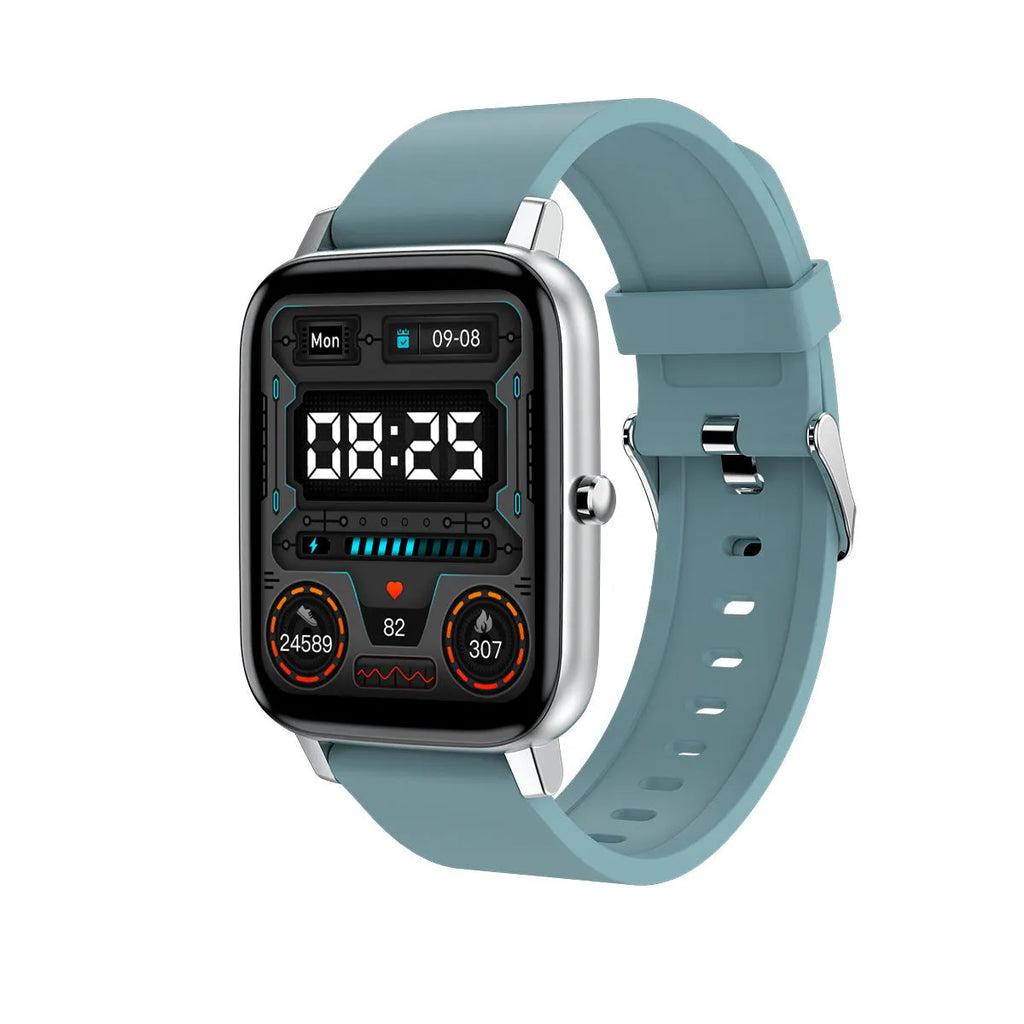 H80 sports smartwatch with colour screen and silicone strap showing health monitoring functions