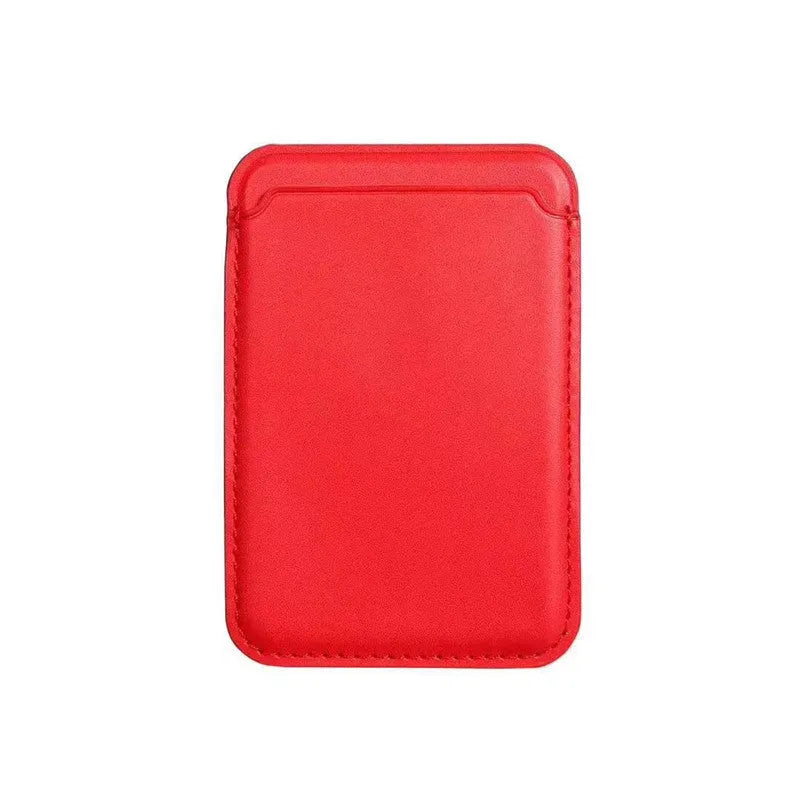 Black magnetic leather card case for iPhone with wallet function and MagSafe compatibility