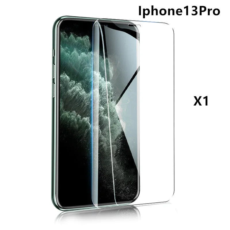 Tempered glass screen protector with 9H hardness and oleophobic coating for smartphones.