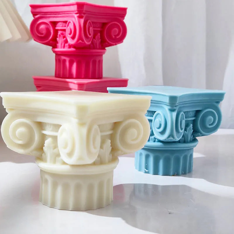 Roman pillar silicone craft mould with irregular modern minimalist column design