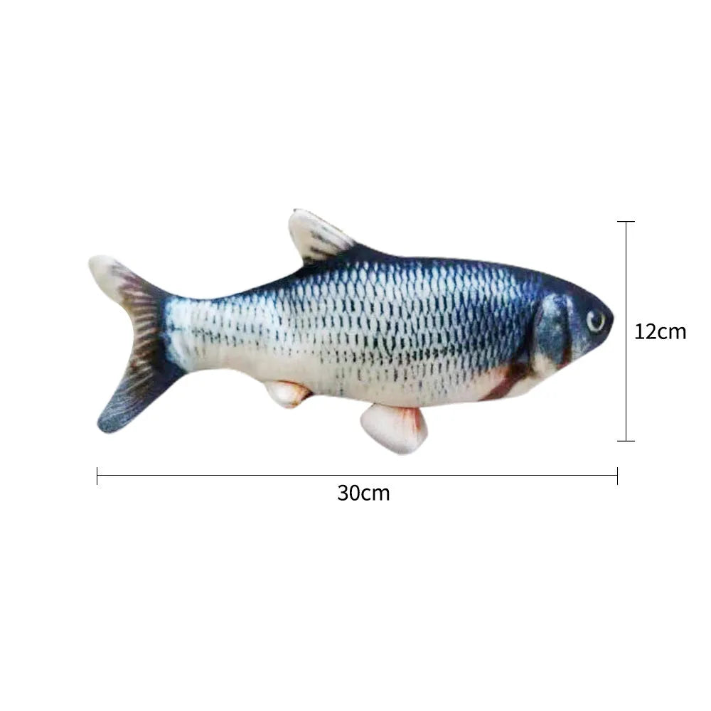Multicolour electronic jumping fish cat toy with USB charging cable, 30cm length