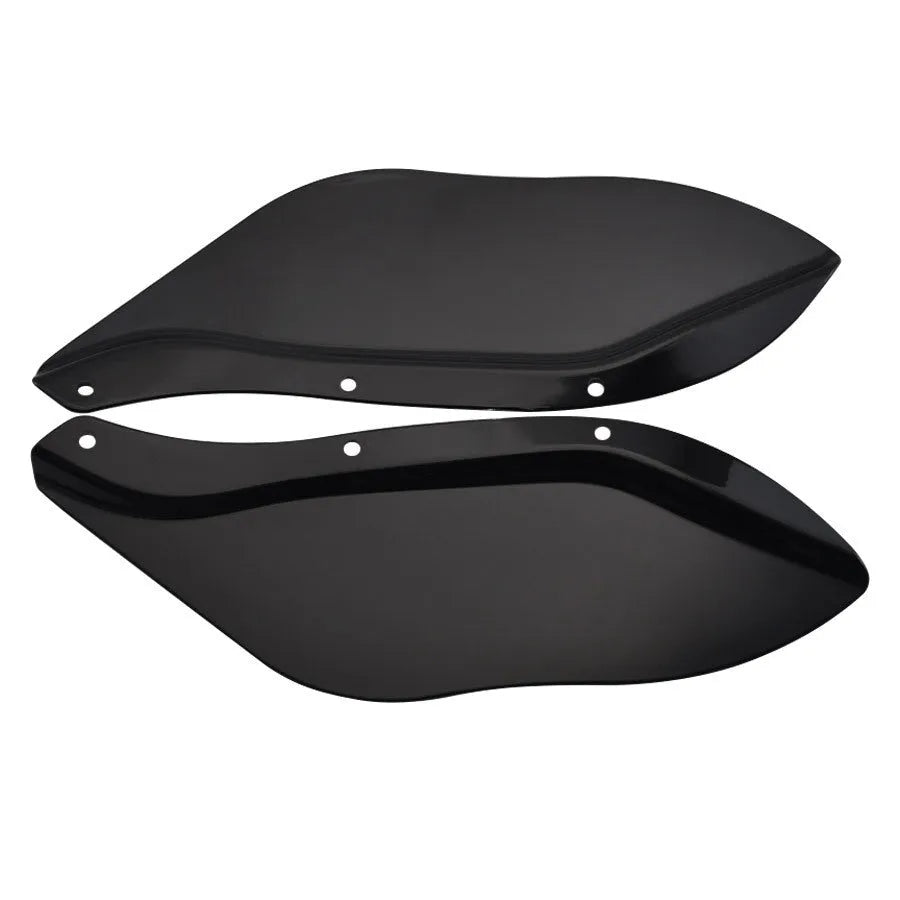Harley Davidson motorcycle side wing head covers in black and transparent ABS plastic