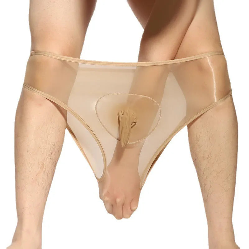 Men's ultra-thin nylon briefs with bullet separation in multiple colours