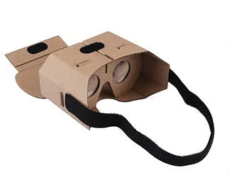 Carton virtual reality 3D glasses for mobile phones with photo colour design.
