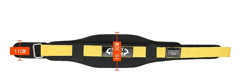 Nylon fitness weightlifting waistband for adult training in black, red or yellow colours