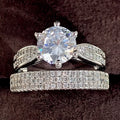 White gold combined wedding ring bracelet with geometric shape and round elements
