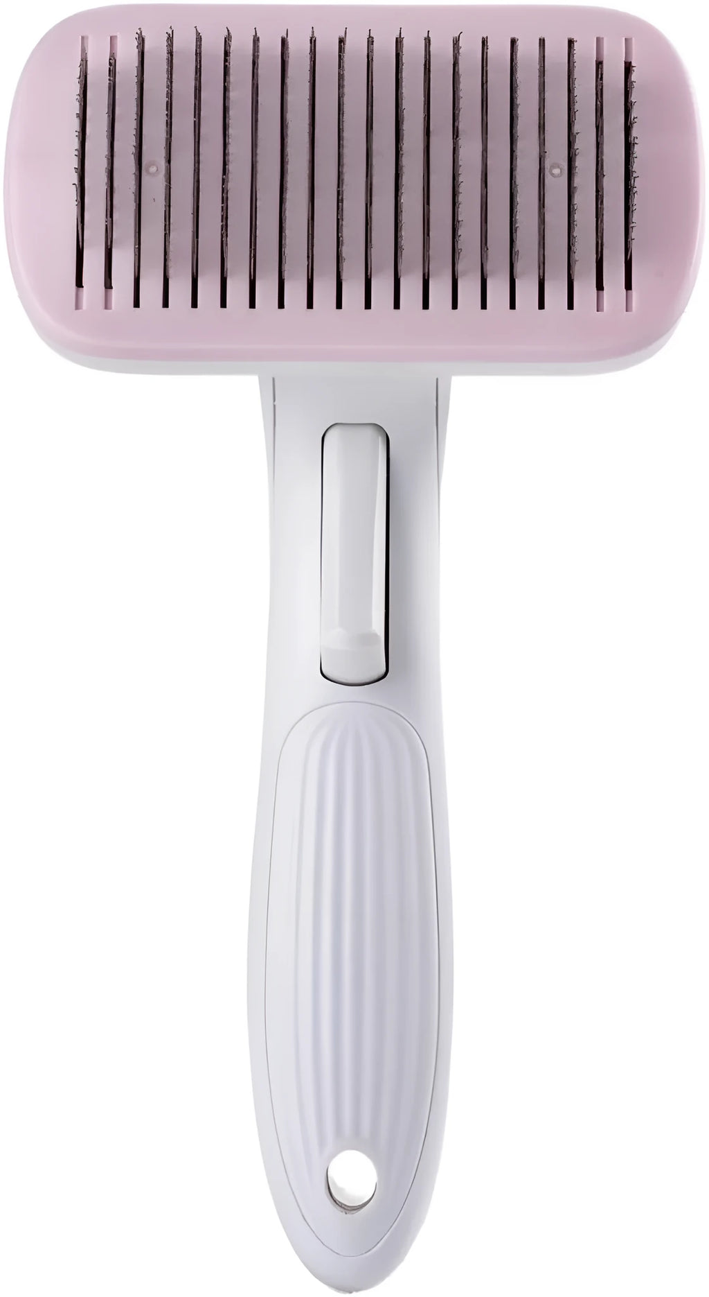 Automatic pet hair removal comb in blue colour with one-click operation for dog and cat grooming