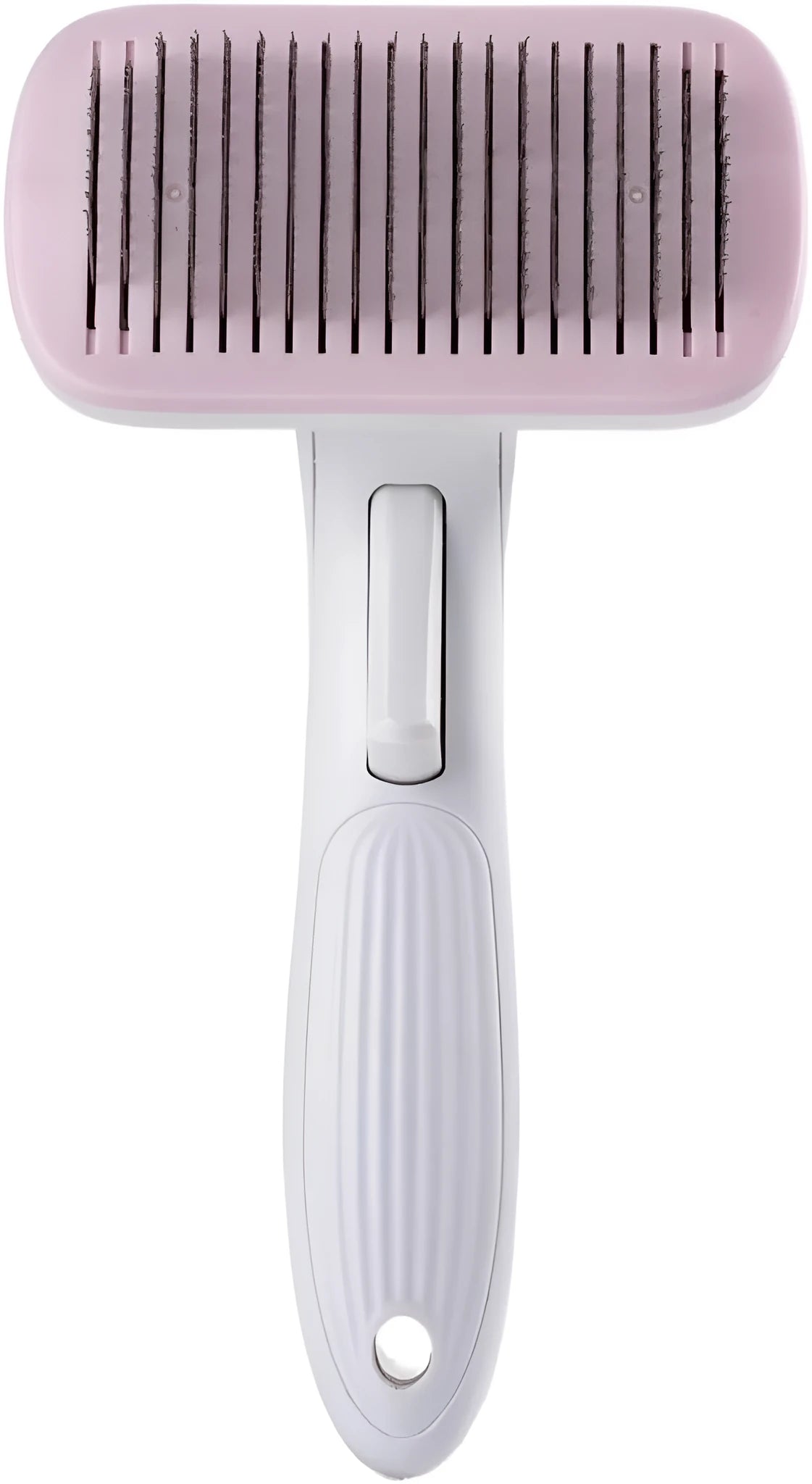 Automatic pet hair removal comb in blue colour with one-click operation for dog and cat grooming