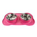 Large silicone dog bowl with stainless steel insert in choice of five colours on a plain background.