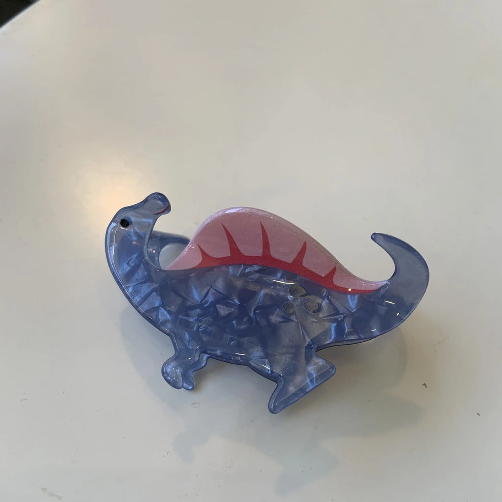 Dinosaur acrylic jaw hair clip grip-style hairpin in choice of six colours