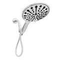 6-inch diameter handheld shower head with electroplated finish showing multiple spray nozzles