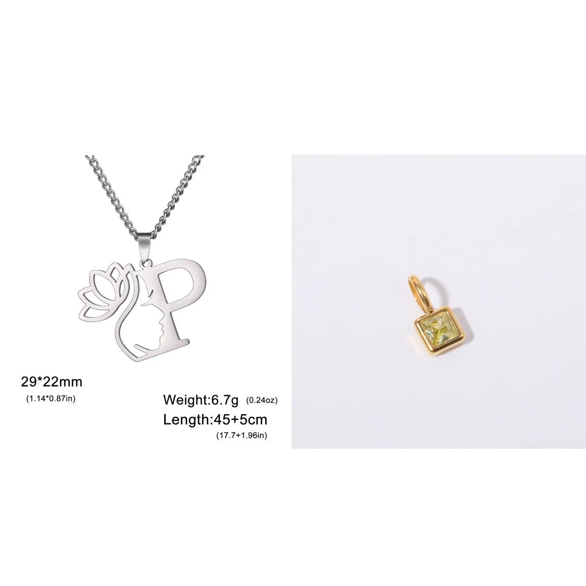 Gold and silver stainless steel fashion necklaces with a cross chain design and matching pendants.