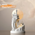White composite gypsum desk lamp with wire control switch for bedroom night lighting
