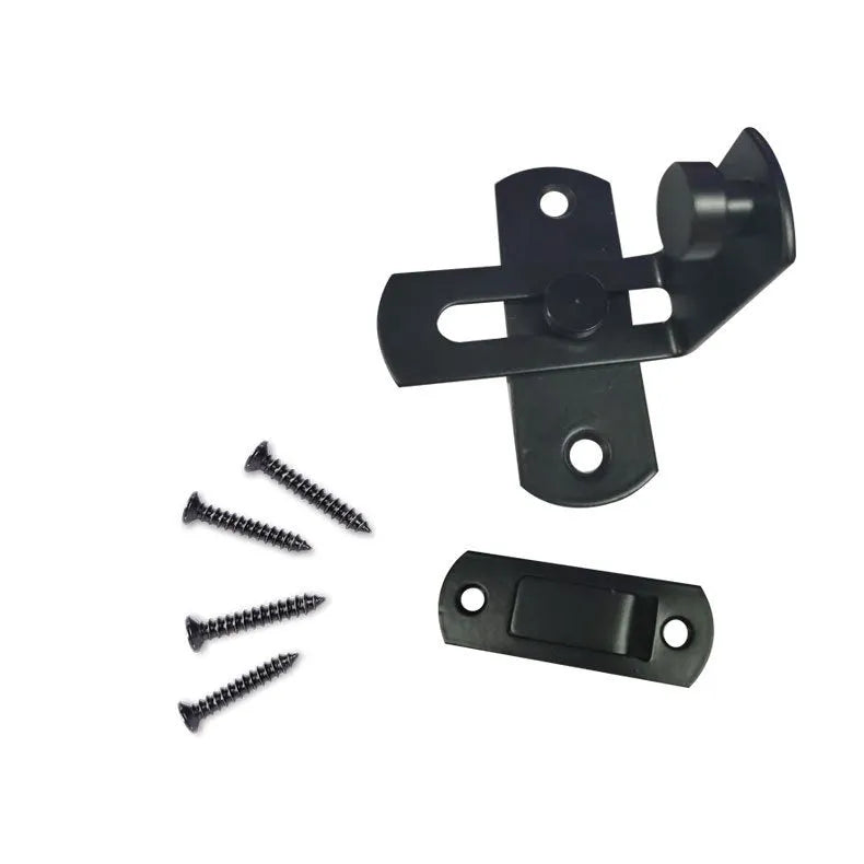 Warehouse sliding door lock with 90-degree hasp and flat shackle in carbon steel or stainless steel options