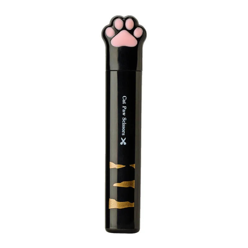Cat paw mini folding scissors showing stainless steel construction and compact 8.7 cm size