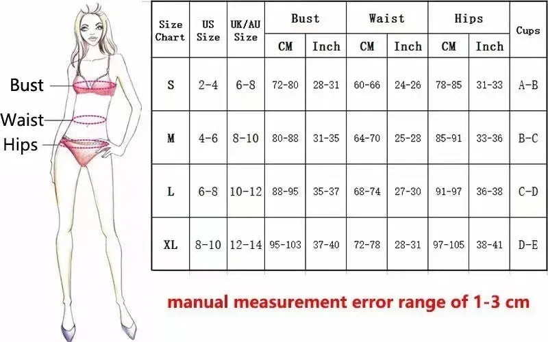 Women's one-piece spun yarn swimsuit bikini on a hanger in black, rose red, and green colour options.