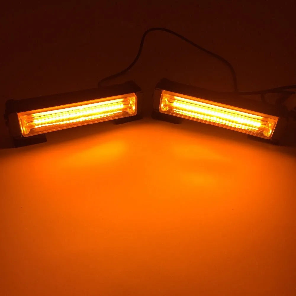 Drag Two Middle Net yellow vehicle strobe warning light with aluminium and PC housing.
