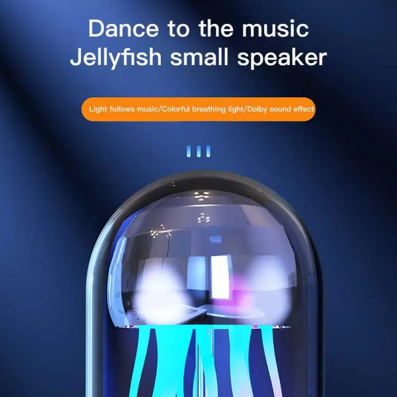 Creative 3in1 jellyfish lamp Bluetooth speaker with clock and colourful breathing lights in pink