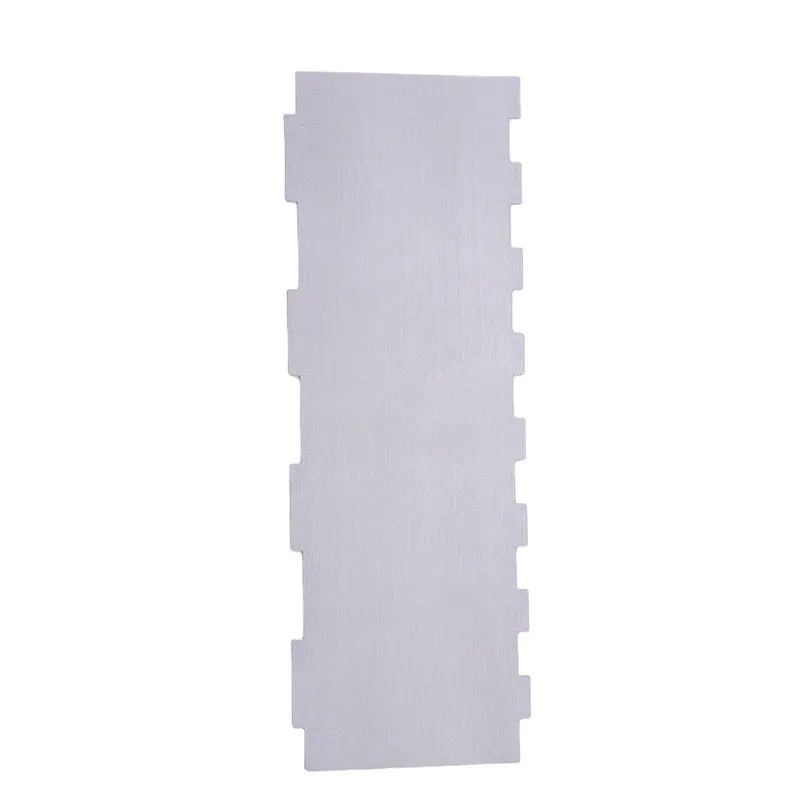 Stainless steel cake decorating scraper showing polygon pattern edge design