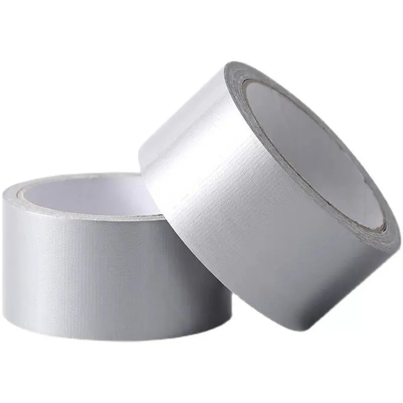 Roll of high-adhesive thickened windproof sealing tape in transparent, silver grey or white on a window frame.