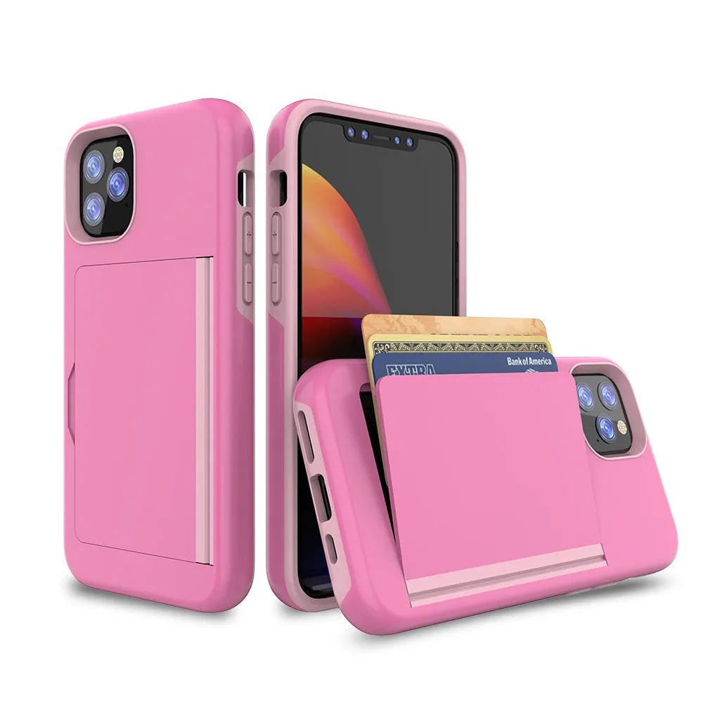 Black hard back cover case fitted on an iPhone 11 Pro Max, showing slim profile and solid colour design.