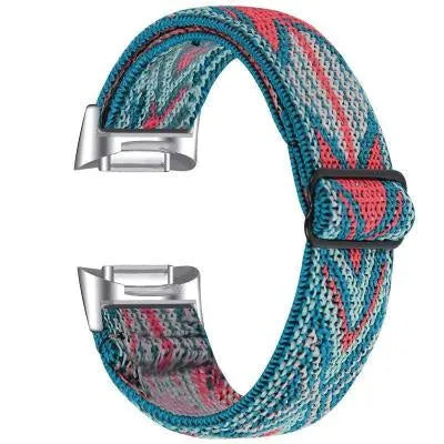 Printed elastic watch strap for Fitbit Charge 6 in multiple colour options
