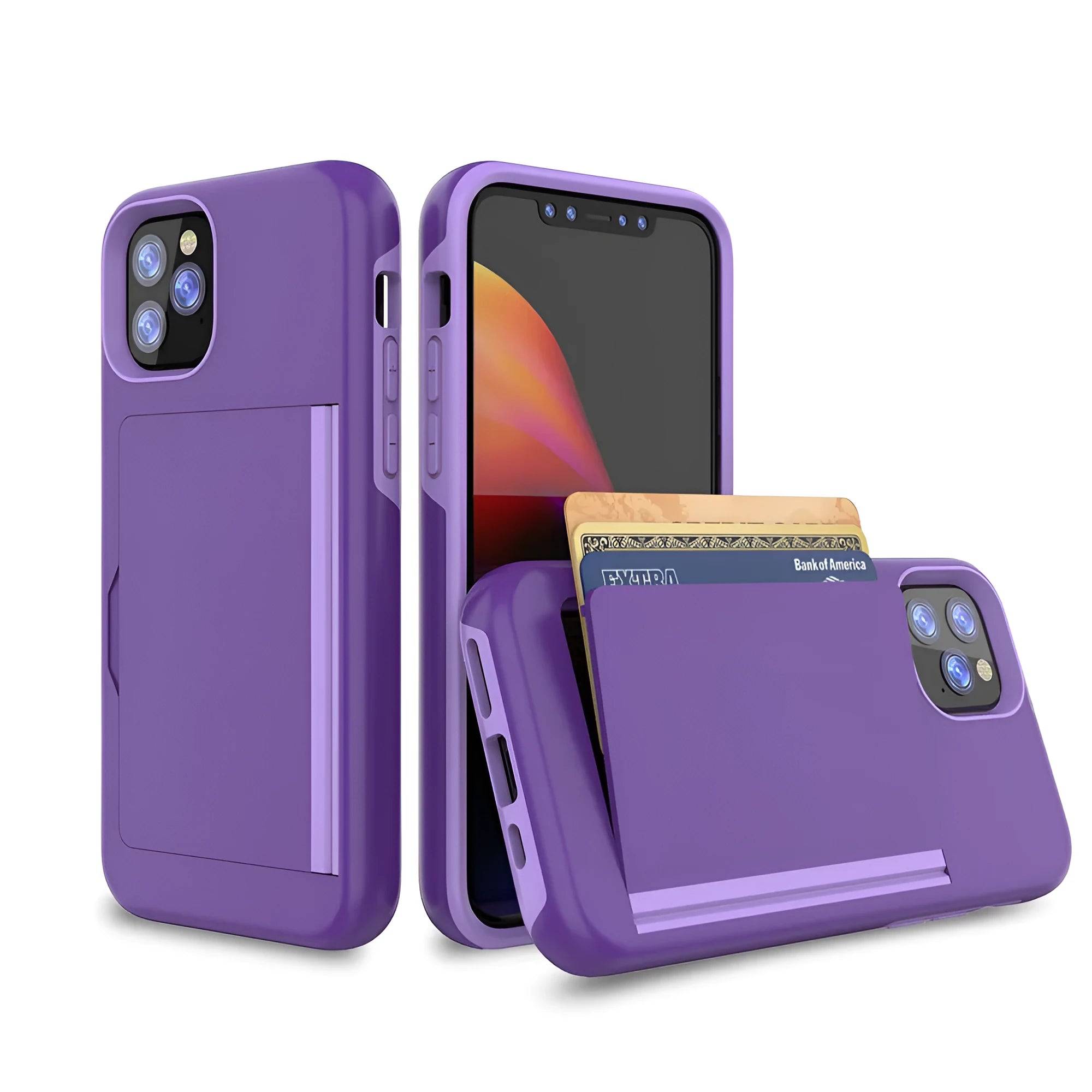 Black hard back cover case fitted on an iPhone 11 Pro Max, showing slim profile and solid colour design.