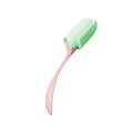 Dog dental calculus cleaning toothbrush with plastic handle in pink for removing tartar and tooth stains