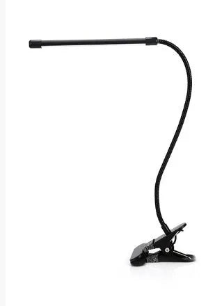 LED Beauty Nail Tattoo Clip Light in black with USB cable, showing three-colour warm white light setting