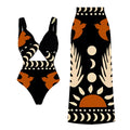 Women's black one-piece swimsuit made from polyester fabric, shown in size M.