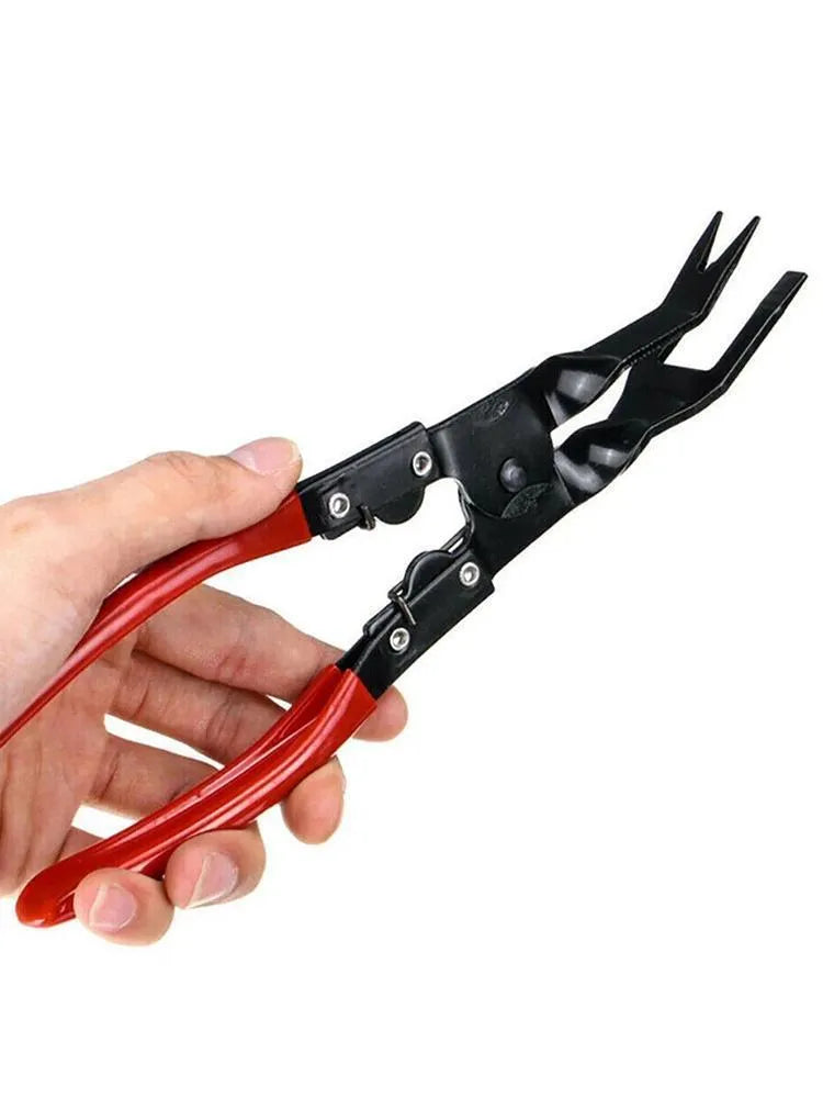 Blue automotive trim removal pliers tool with 235mm steel shaft and 32mm wide head.
