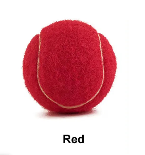 Bright coloured 6.3cm rubber dog toy tennis ball for chew-resistant fetch play