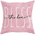 45x45cm short velvet cushion cover with cherry blossom letter design in four colour options
