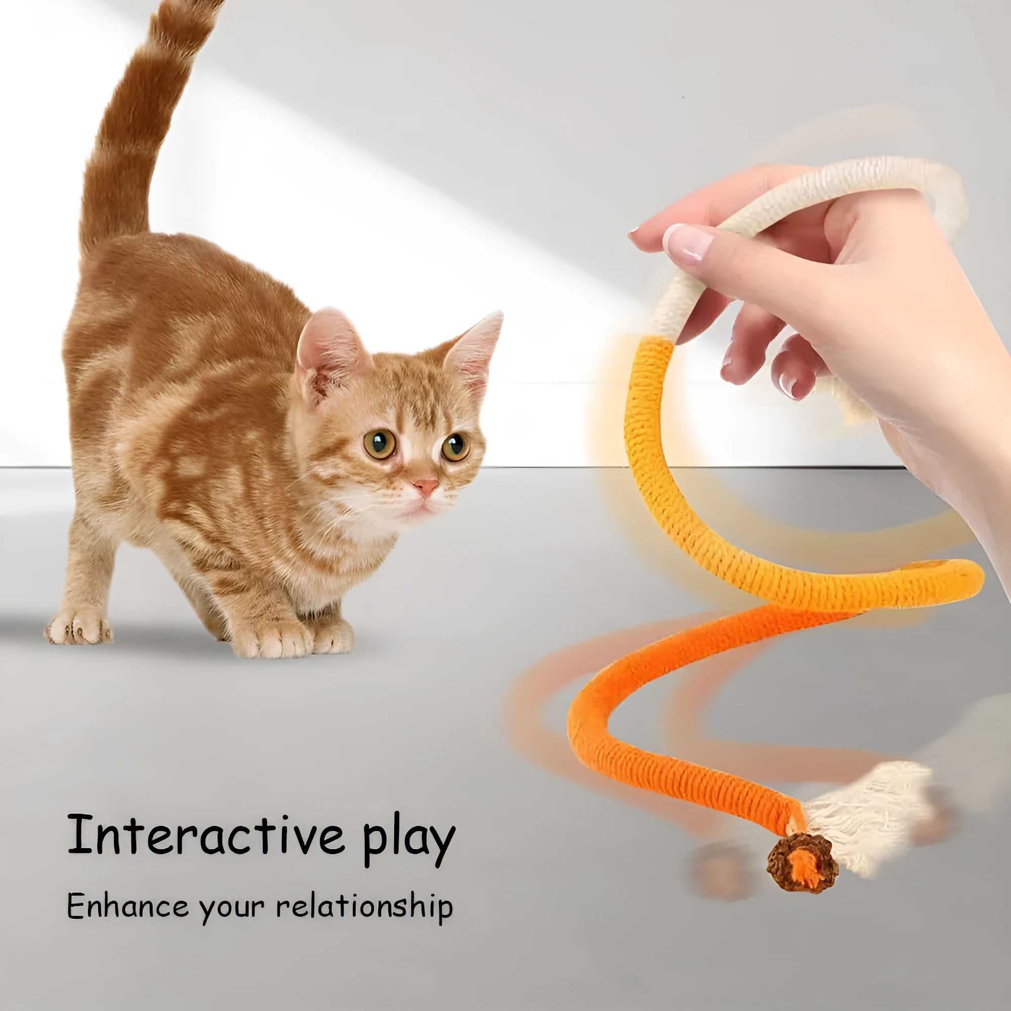 70cm long cotton cat chew rope toy in purple, orange or red with green colours