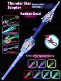 Thunder Flame double-edged retractable laser toy knife in ABS plastic, educational Children's Day gift, multiple colour styles