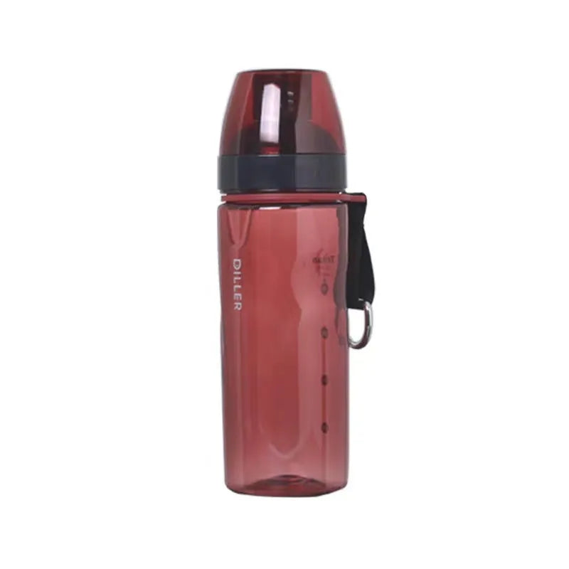 Chinese-style portable water cup with tea compartment in blue, red, black, or grey colour.