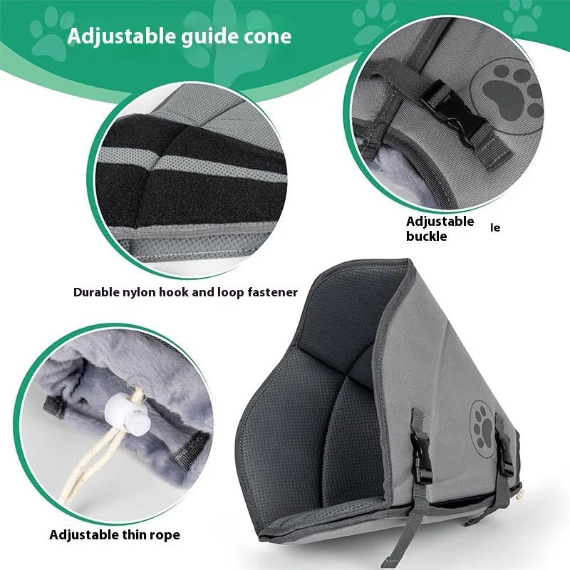 Adjustable pet sterilization collar shown in three sizes with double and single layer construction options