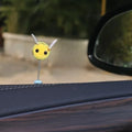 Swing spring bee car decoration with fur ball construction and cartoon design measuring 3x3cm