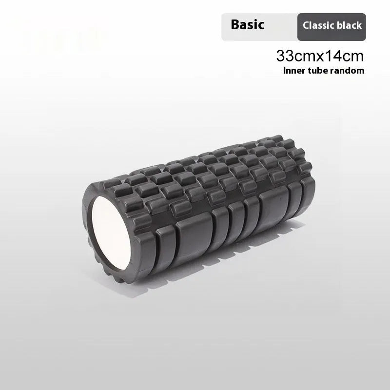 EVA foam roller for fitness in multiple sizes and colours including black, grey, pink, and blue
