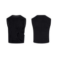Men's solid black Lyocell tank top with round neck on a hanger.