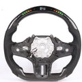 Black carbon fibre LED steering wheel for BMW X3 and X5 models with intelligent display