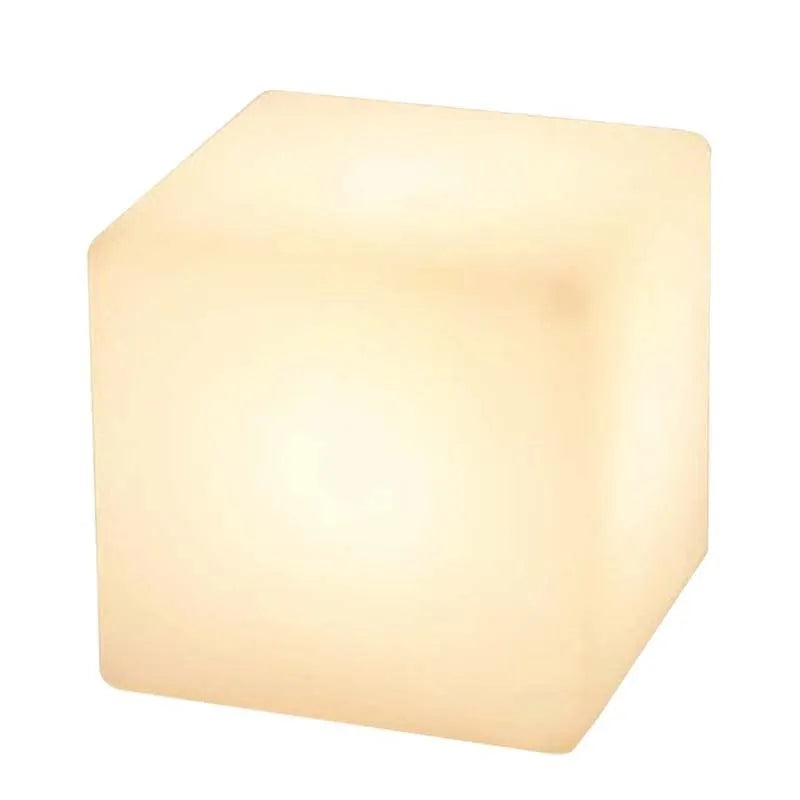 Square LED cube light stool with modern design for outdoor garden or patio use