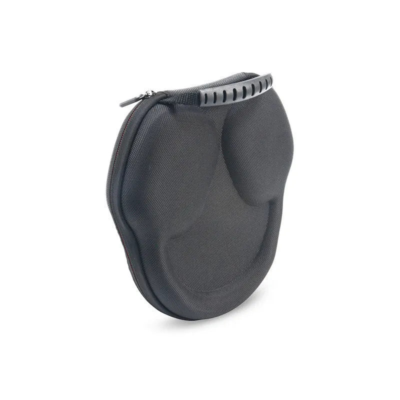 Black shockproof headphone storage bag made from EVA and Oxford cloth measuring 22 by 21 by 5.5 centimetres