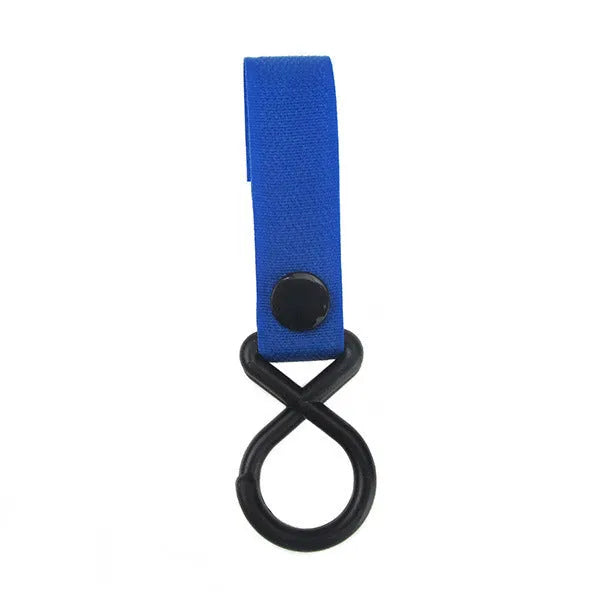 Nylon Velcro luggage hook in multiple colours on white background with OPP packaging